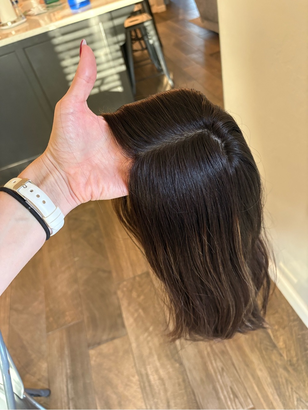 TW Wigs Dark Brown human hair with highlights - Brand New!